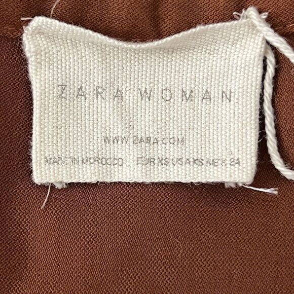 Zara Womens Size XS Toffee Special Edition Gathered Waist Jumpsuit - Picture 5 of 5